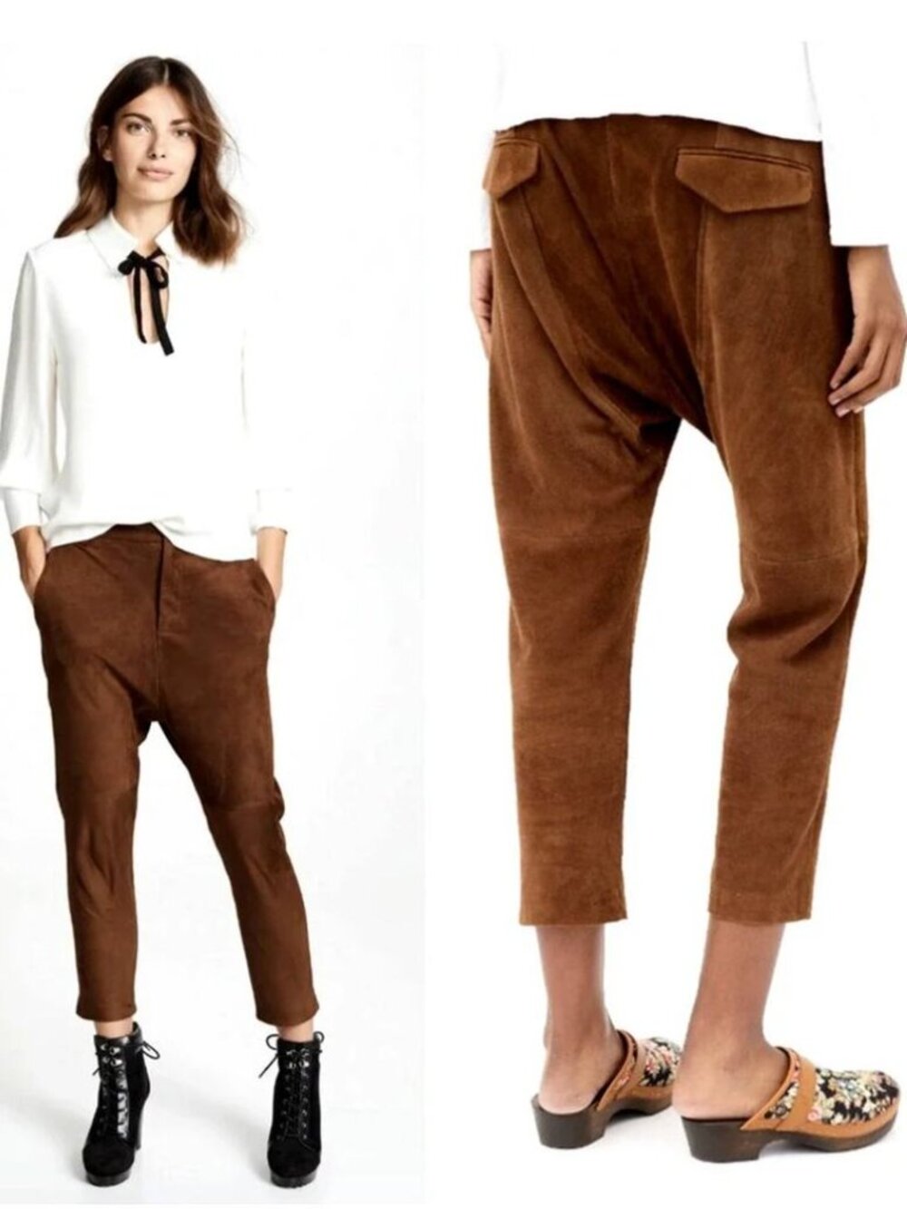 Nili Lotan Suede Paris Pants Size 8